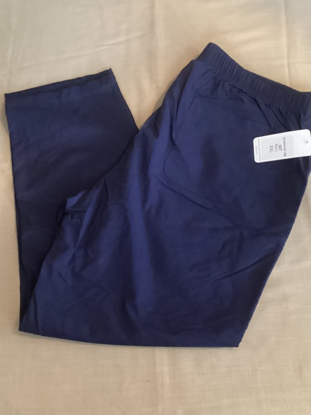NWT Straight-Leg Women's Pants with Elastic Waist in Navy